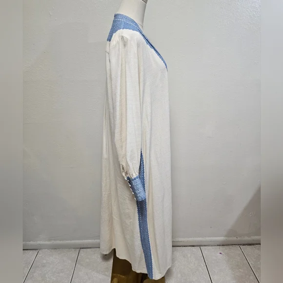 Mi Golondrina Beatriz Azul De Noel Caftan Maxi Dress Size Medium - Picture 7 of 12